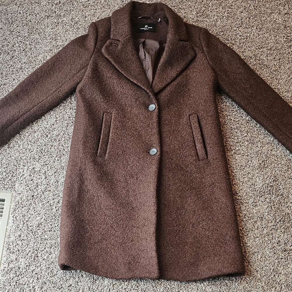 Andrew Marc Chocolate Brown Pea Coat